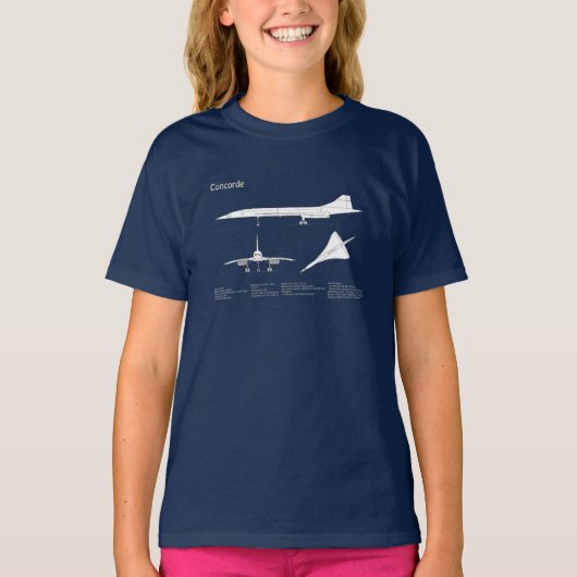 Concorde - Vliegtuigblauwdruk Tekenplannen ABD T-shirt (Voorkant)