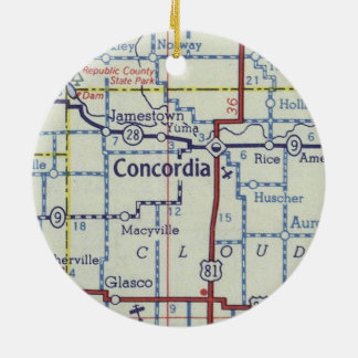 Concordia Kansas  kaart Keramisch Ornament
