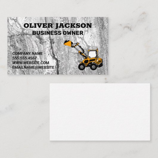 Concrete achtergrond | Bouwvoertuig Visitekaartje (Voorkant / Achterkant)