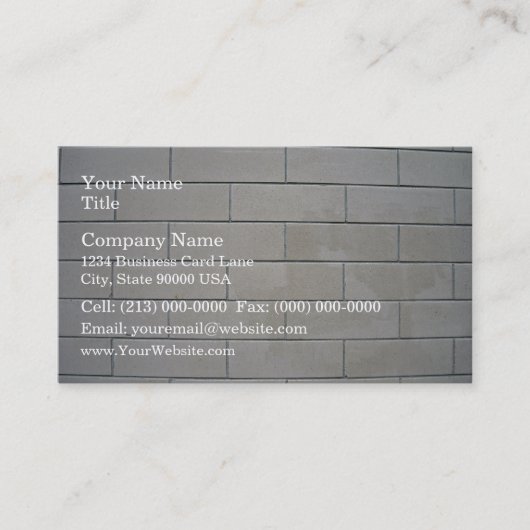 Concrete blokken visitekaartje (Voorkant)