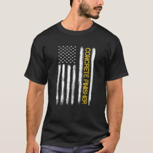 Concrete bouwvakker van Amerikaanse vlag T-shirt