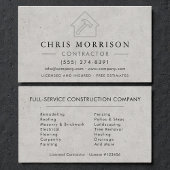 Concrete Building Construction Contractor Visitekaartje