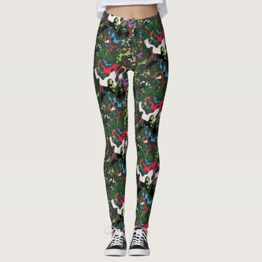 Concrete Canvas Bloom: Urban Oerwoud Leggings (Voorkant)