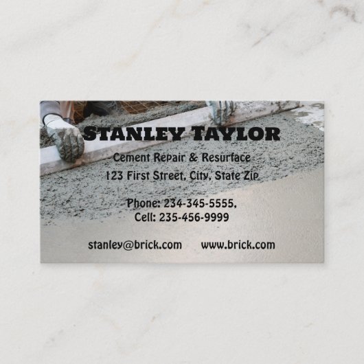 Concrete & Cement Solutions Custom QR Code Visitekaartje (Voorkant)