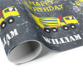 Concrete Cement Truck Construction Trucks & Name Cadeaupapier (Rol Hoek)