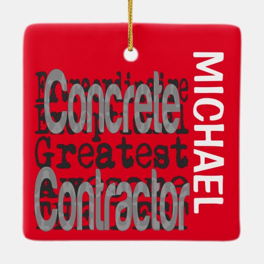 Concrete contractant, extraordinaire AANGEPASTE Keramisch Ornament (Achterkant)