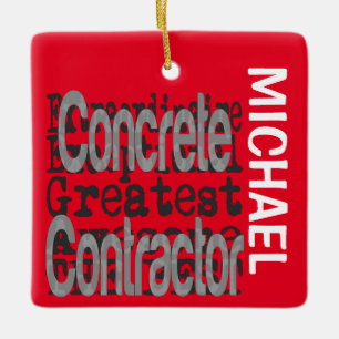 Concrete contractant, extraordinaire AANGEPASTE Keramisch Ornament