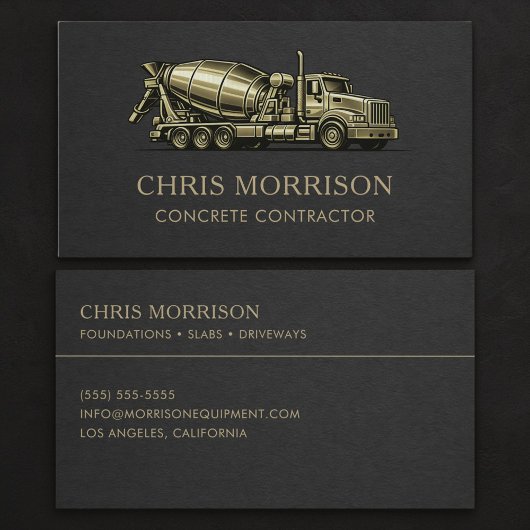 Concrete Contractor Services Professional Visitekaartje