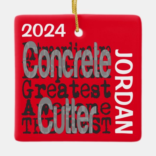 Concrete Cutter Extraordinaire CUSTOM Keramisch Ornament (Voorkant)