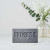 Concrete Faux Letterpress Fitness Personal Trainer Visitekaartje (Staand voorkant)