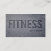 Concrete Faux Letterpress Fitness Personal Trainer Visitekaartje (Voorkant)