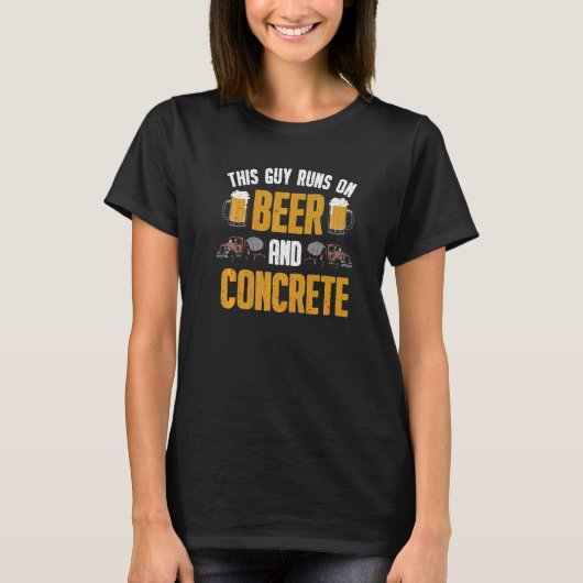 Concrete finisher Art Beer Drinker Mannen Concrete T-shirt (Voorkant)