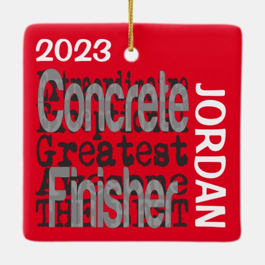 Concrete finisher Extraordinaire CUSTOM Keramisch Ornament (Achterkant)