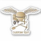 Concrete mixer beige sticker (Voorkant)