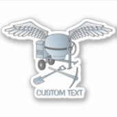 Concrete mixer Blue-Grey Sticker (Voorkant)