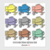 Concrete Mixer Contour Sticker Set (Vel)