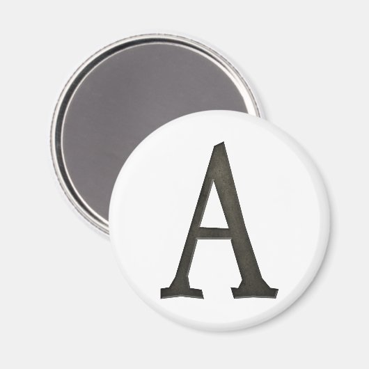Concrete Monogram letter A Magneet (Voorkant / Achterkant)