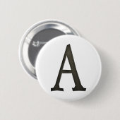 Concrete Monogram letter A Ronde Button 5,7 Cm (Voorkant /achterkant)