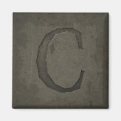 Concrete monogram letter C Magneet (Voorkant)