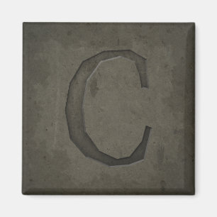 Concrete monogram letter C Magneet