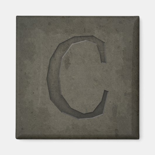 Concrete monogram letter C Magneet (Voorkant)