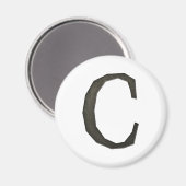 Concrete monogram letter C Magneet (Voorkant / Achterkant)