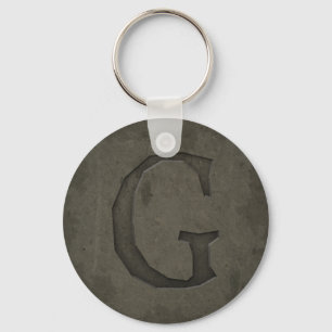 Concrete Monogram Letter G Sleutelhanger