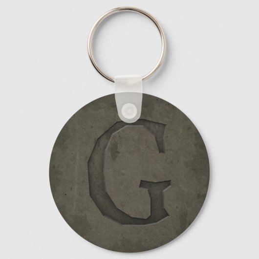 Concrete Monogram Letter G Sleutelhanger (Voorkant)