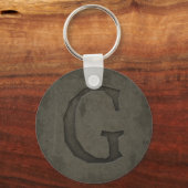 Concrete Monogram Letter G Sleutelhanger (Voorkant)