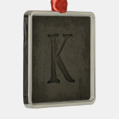 Concrete Monogram Letter K Metalen Ornament (Rechts)