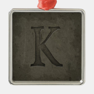 Concrete Monogram Letter K Metalen Ornament
