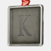 Concrete Monogram Letter K Metalen Ornament (Links)