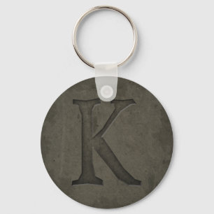 Concrete Monogram Letter K Sleutelhanger