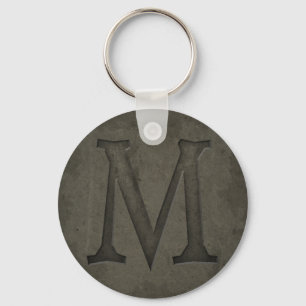 Concrete monogram letter M Sleutelhanger
