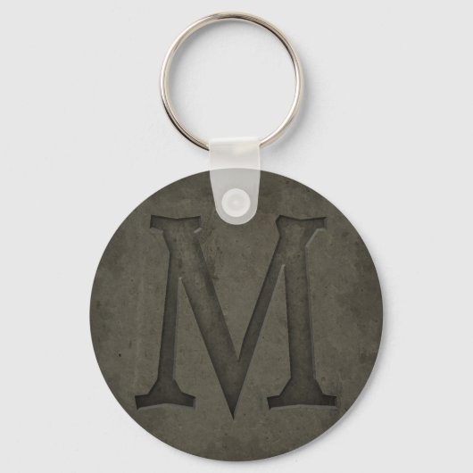 Concrete monogram letter M Sleutelhanger (Voorkant)