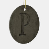 Concrete Monogram Letter P Keramisch Ornament (Rechts)