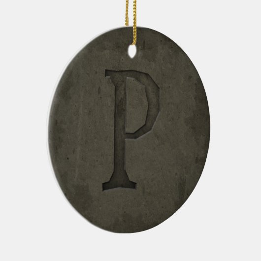 Concrete Monogram Letter P Keramisch Ornament (Rechts)