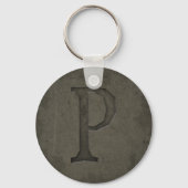 Concrete Monogram Letter P Sleutelhanger (Voorkant)