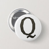Concrete Monogram Letter Q Ronde Button 5,7 Cm (Voorkant /achterkant)