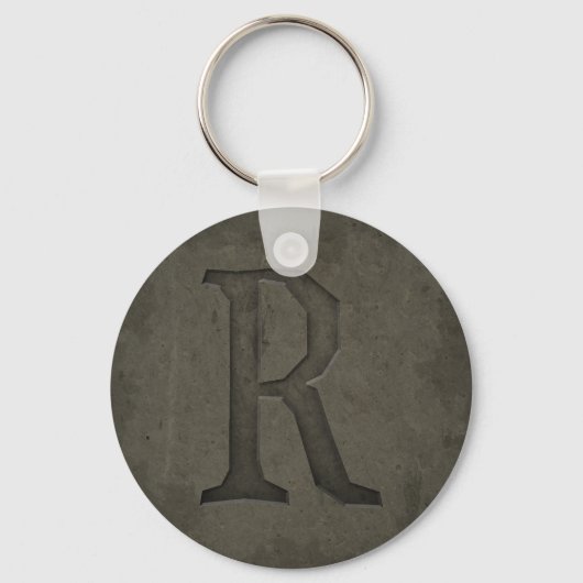 Concrete monogram letter R Sleutelhanger (Voorkant)
