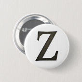 Concrete Monogram Letter Z Ronde Button 5,7 Cm (Voorkant /achterkant)