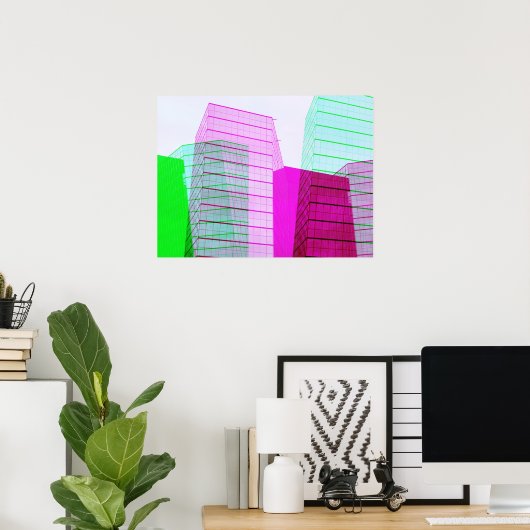 Concrete Oerwoud Abstracte bouwkunst Poster (Thuiskantoor)