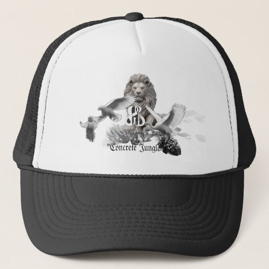 Concrete Oerwoud B&W Trucker Hat Pet (Voorkant)