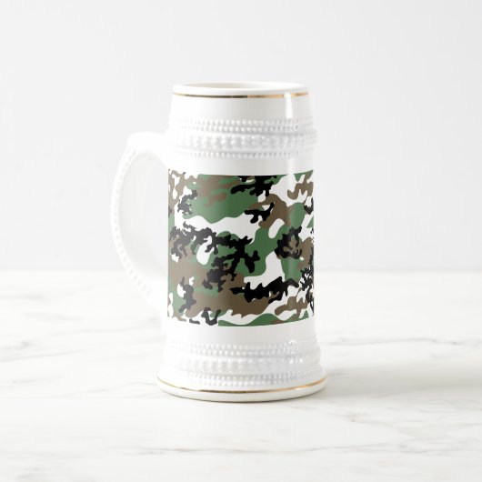 Concrete Oerwoud Camo Beer Stein Bierpul (Voorkant links)