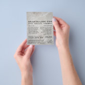 Concrete oppervlakte, bouwonderneming, bouwstijlen flyer (Hand)