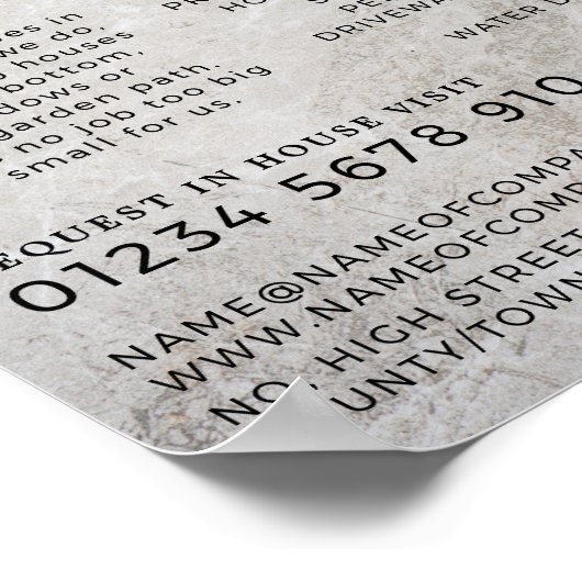 Concrete oppervlakte, bouwonderneming, bouwstijlen poster (Hoek)