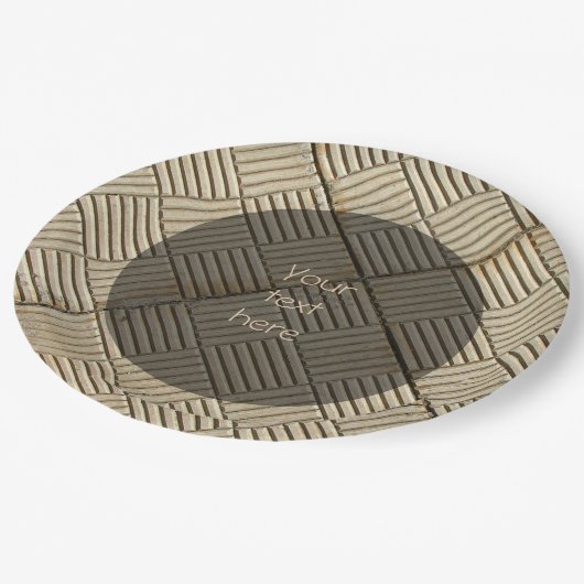 Concrete Tegels Mediterraan Patroon Aangepaste tek Papieren Bordje (Gekanteld)