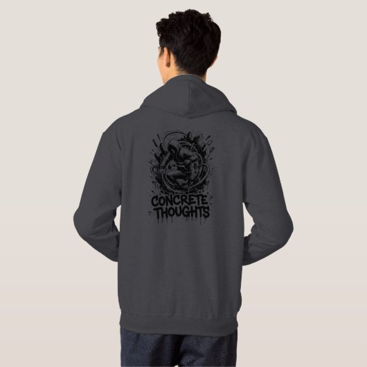 Concrete Thoughts: Urban Graffiti Art Hoodie (Achterkant volledig)