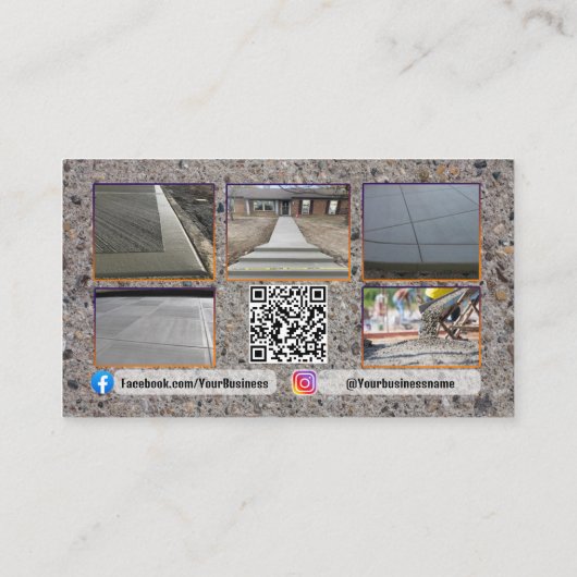 Concrete Visitekaartjes, modern design, Visitekaartje (Achterkant)