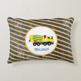 Concrete vrachtwagens voor de bouw van cement accent kussen